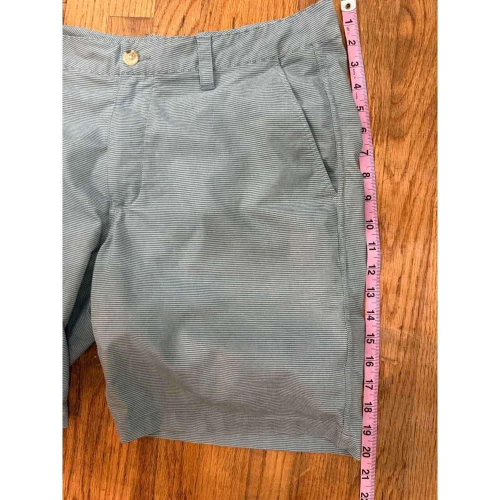 Southern Tide Men's 36 T3 Golf Shorts Blue Stripe  Flat Front Stretch 9